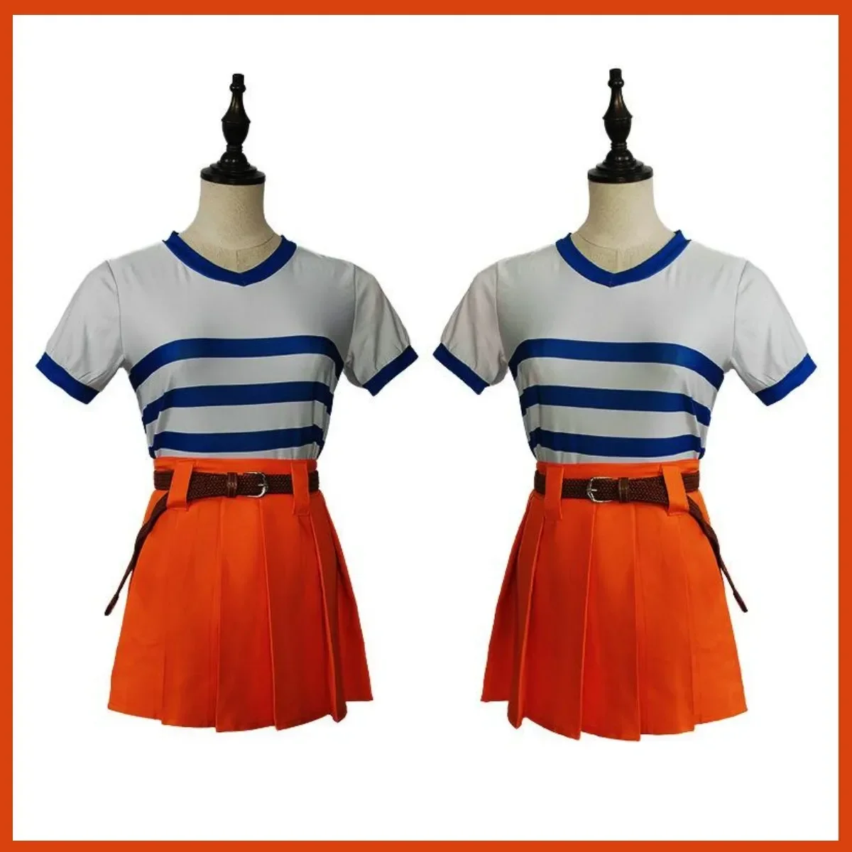 Anime Nami Cosplay Costume Two Years Ago Wig Daily Long Sleeved T-shirt Skirt Full Set Woman Sexy Kawaii Halloween Carnival Suit