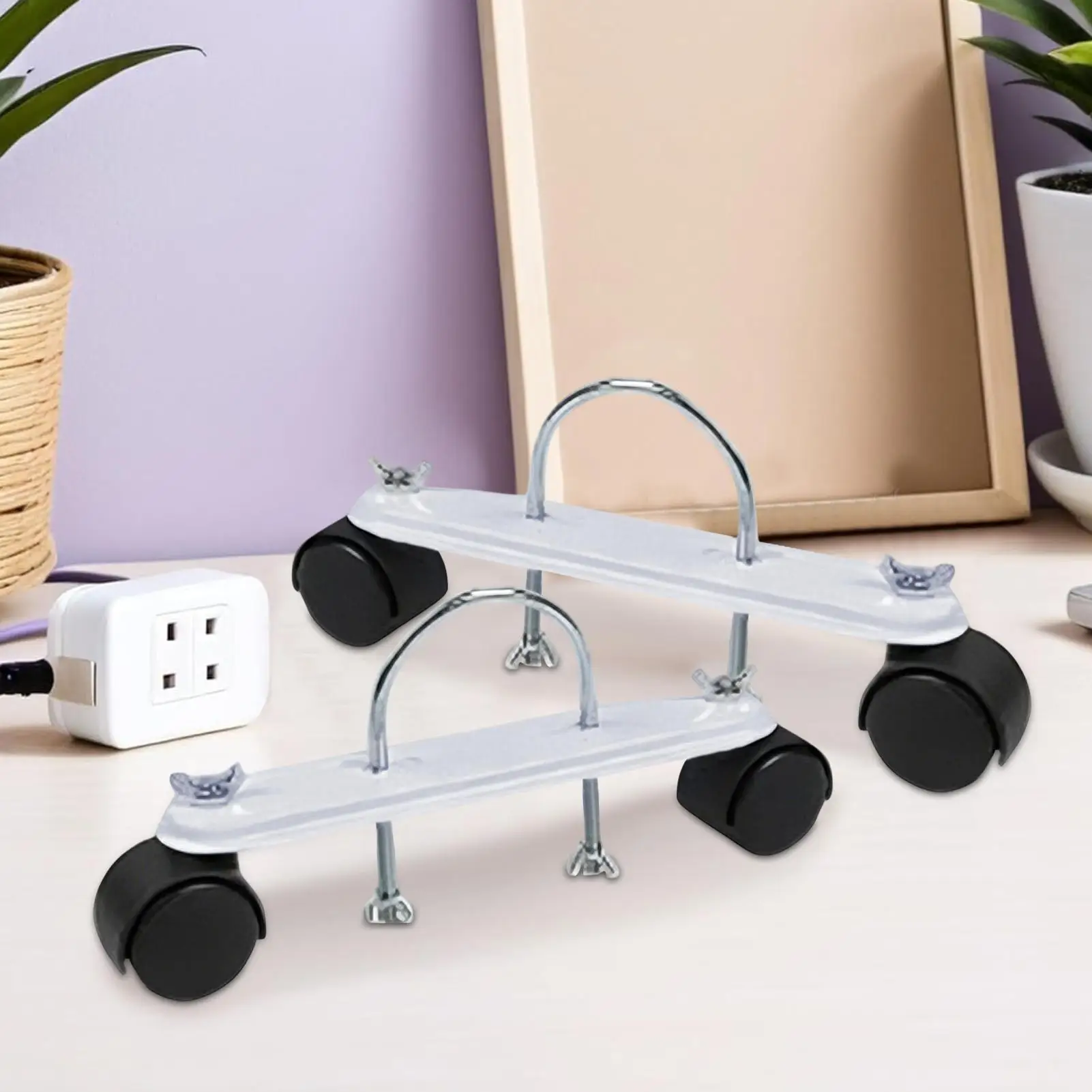 2Pcs Electric Heater Caster Frame Base Simple Installation Replace Parts Carbon Steel Length Replacements Accessories