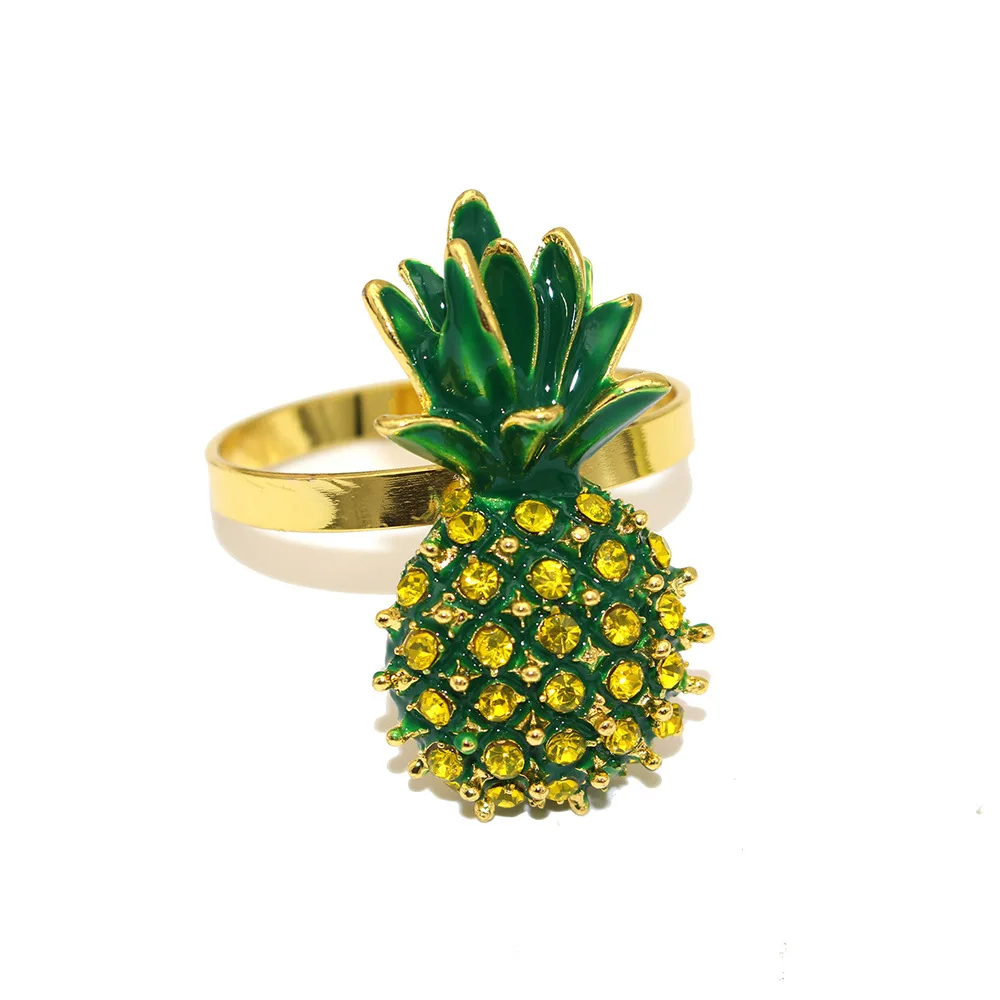 

4Pcs Alloy Pineapple Napkin Rings Banquet Hotel Decor Elegant Table Accessories Summer Wedding Party Modern Napkin Holder Rings
