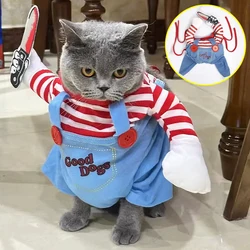 Cat Dog Halloween Cosplay Costumes For Small Medium Dog Cats Funny Party Creative Novelty Puppy Kitten Clothes Yorkies Pet Coat