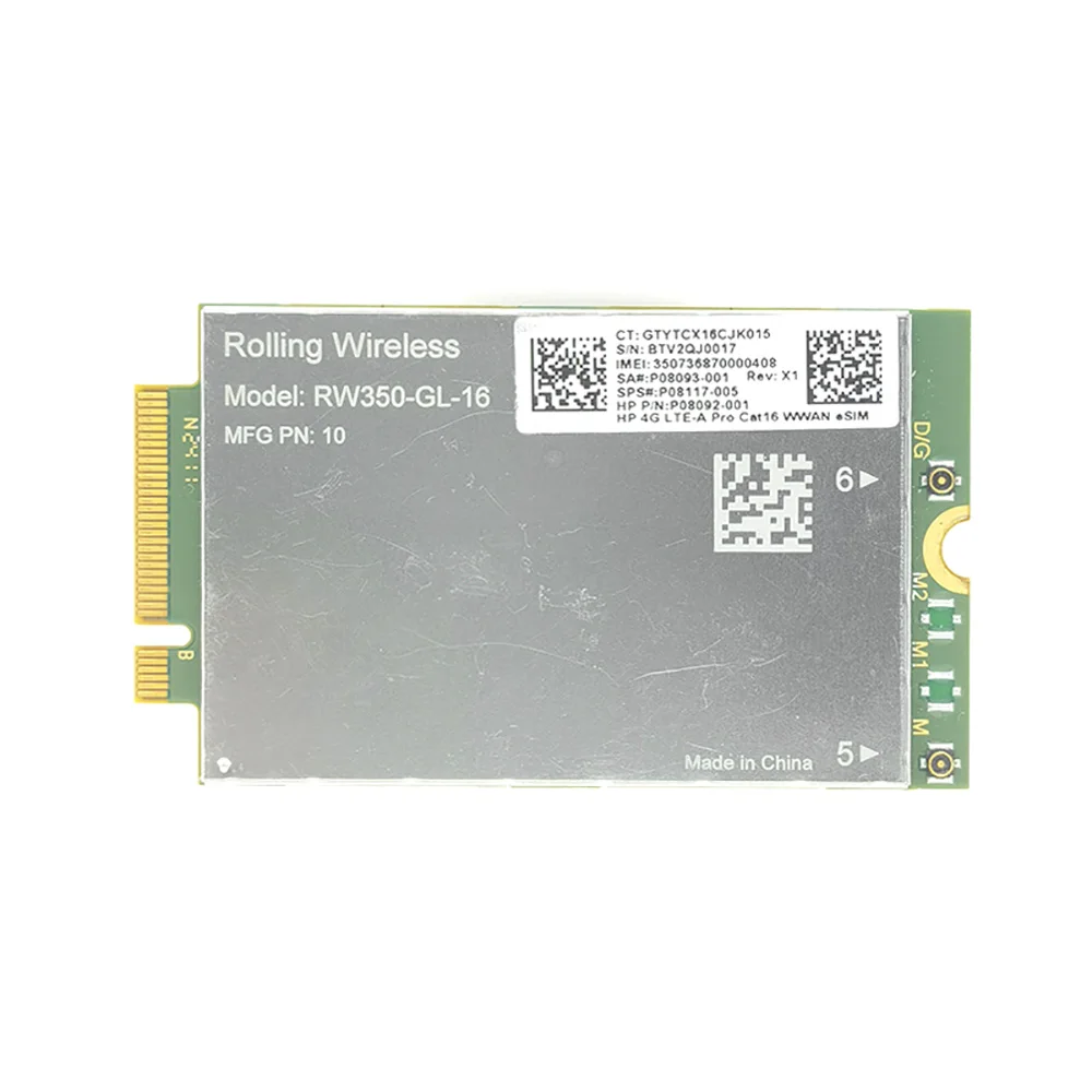 

RW350R-GL-16 4G LTE-A Cat16 WWAN Module For HP ProBook 4 EliteBook 6 G1i G1a G1iR13.1 14 16 PC