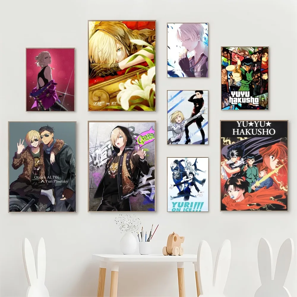 1PC Anime YURI On ICE Poster Self-adhesive Art Waterproof Paper Sticker Coffee House Bar Room Wall Decor