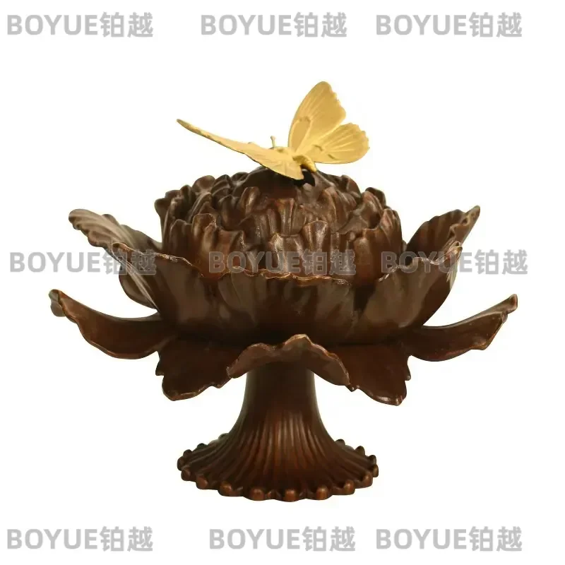 Custom Butterfly Dance Copper Incense Burner Zen Aromatherapy Holder Creative Tea Room Decor Ornament Plate for Home view 6