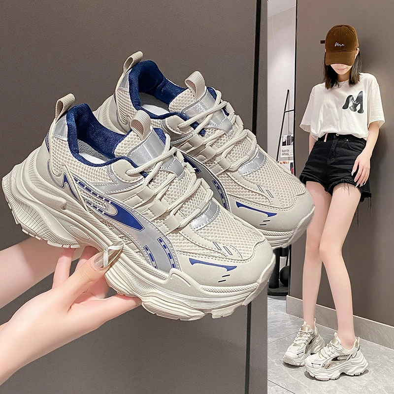 

Women Sneakers Flats Platform Shoes Patchwork Thick Bottom Round Toe Casual Sport Running Shoes Ladies Sneakers Zapatos De Mujer