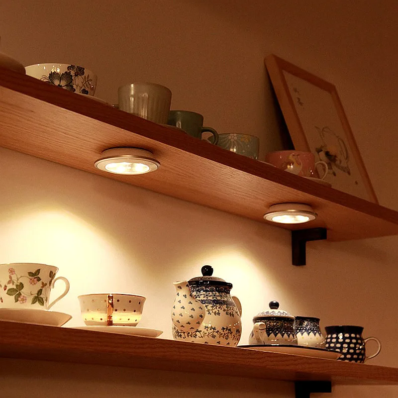 5LED Kitchen Cabinet Lights Battery Powered LED Night Light Wireless Remote Control Closet Lamp Lighting for Kitchen Wardrobe