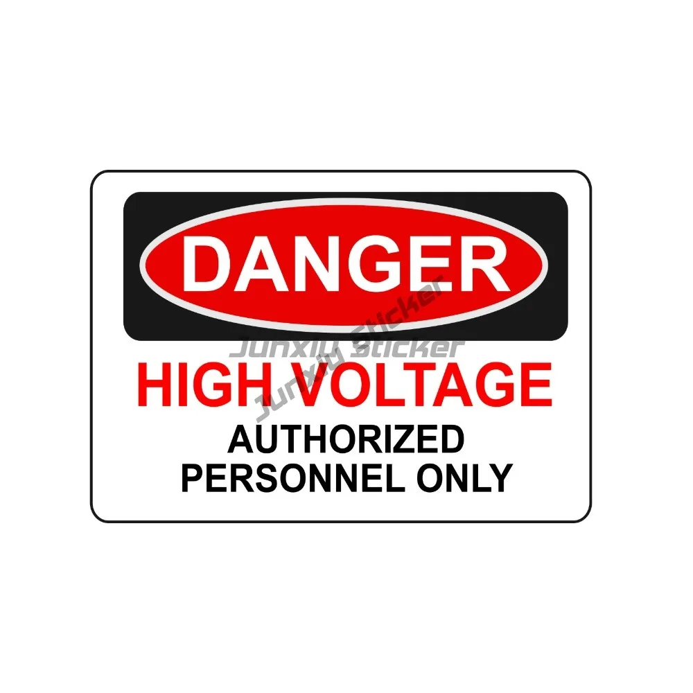 

Danger High Voltage Sticker Weatherproof Bumper Vinyl Decal Windows Bumper Laptops Glass Walls Waterproof Exterior Accessories