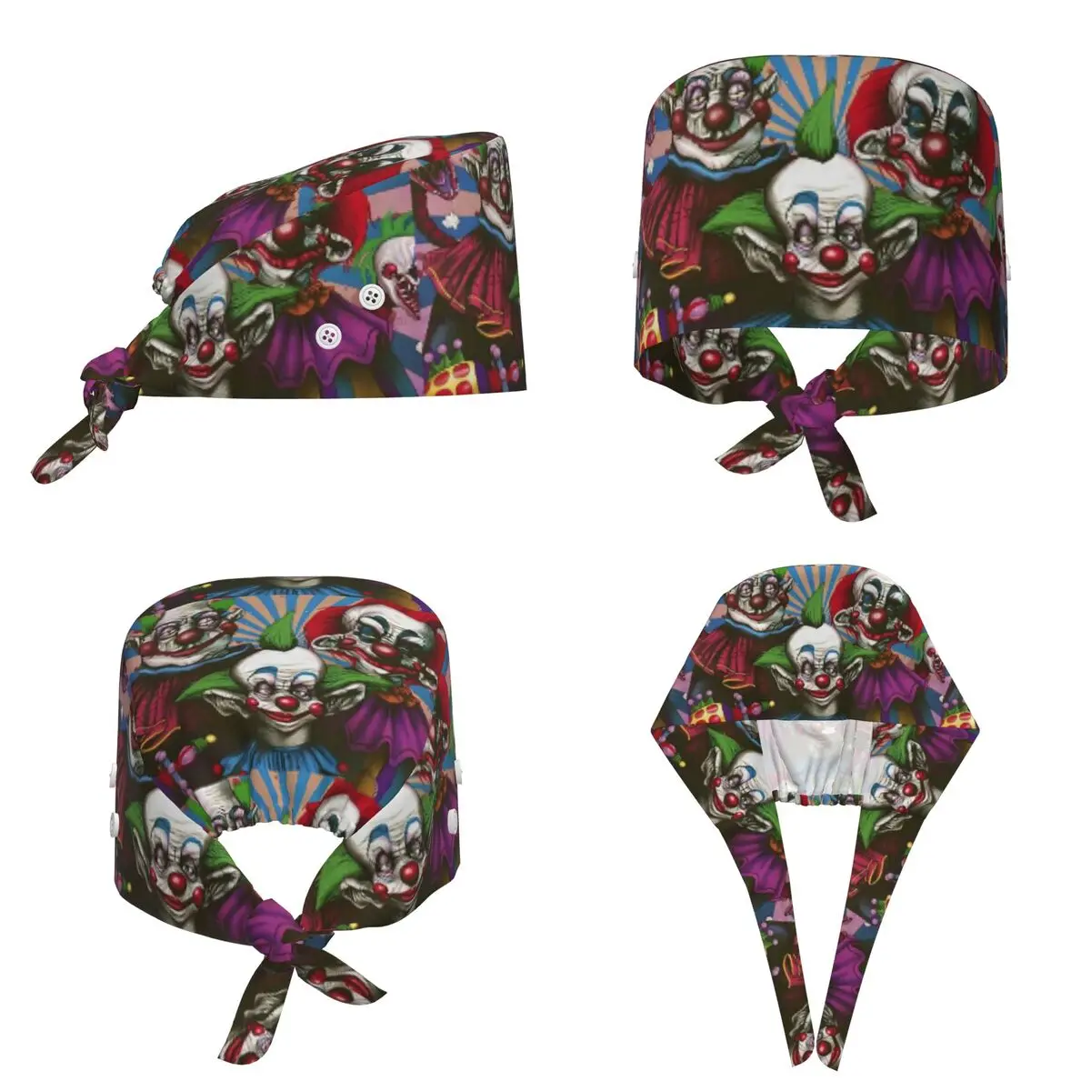 Killer Klowns From Outer Space Film Scrub Hat Doctor Working Surgical Cap Men Women Adjustable Nursing Caps for Dentist