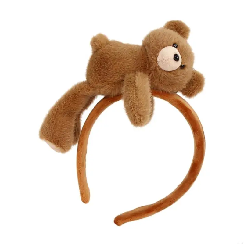 Plush Bear Hairclip Headband Soft Plush Animal Hair Accessories Hair Hoop Hairpin For Women Girls Kids Y166