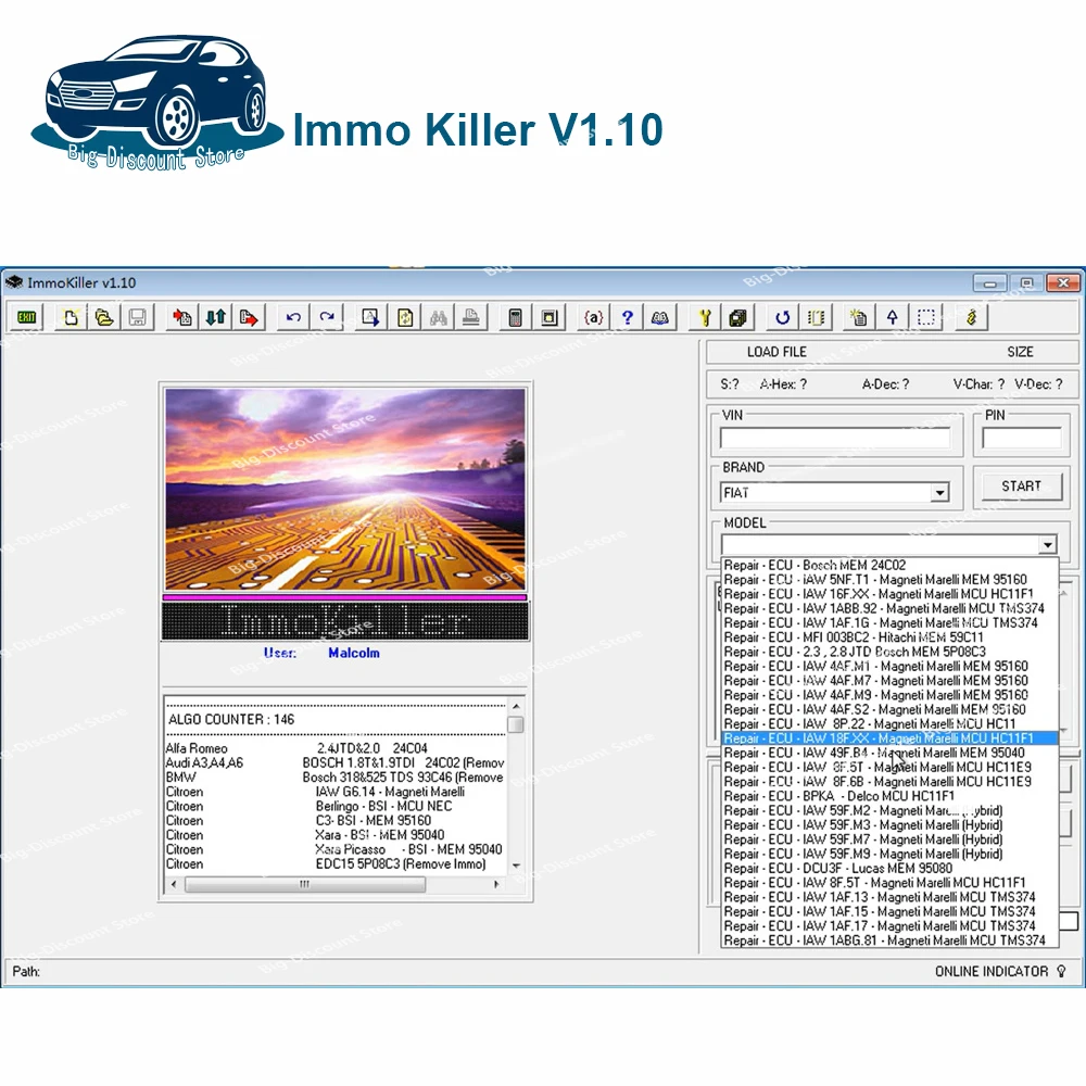 ECU Programmer Tool Newest IMMO Off Software v1.1 Immo Killer for Car Repairing Passing Virigining the Immobilizer send link