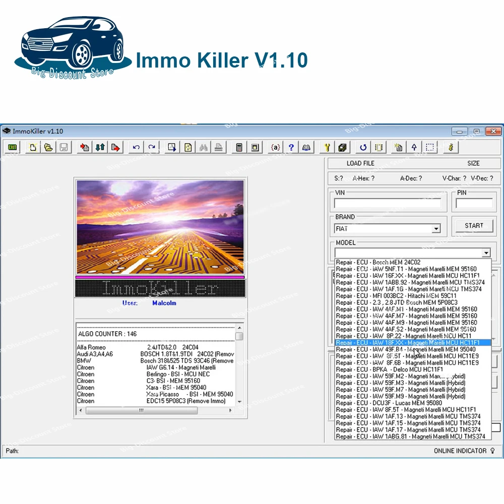 ECU Programmer Tool Newest  IMMO Off Software v1.1 Immo Killer for Car Repairing Passing Virigining the Immobilizer send link