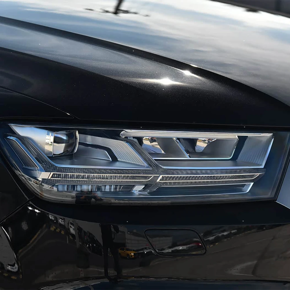 مجموعة المصابيح الأمامية للسيارات لأودي Q7 2016-2019 ترقية عالية التكوين عدسة عرض LED التوصيل والتشغيل أدوات السيارات الملحقات