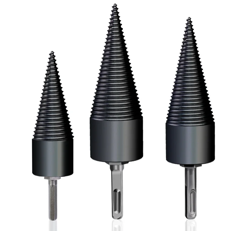 32/42/50MM Firewood Splitter Machine Drill Bit Wood Cone Punch Driver Square/Round/Hex Shank Drill Bit Split Drilling Tool