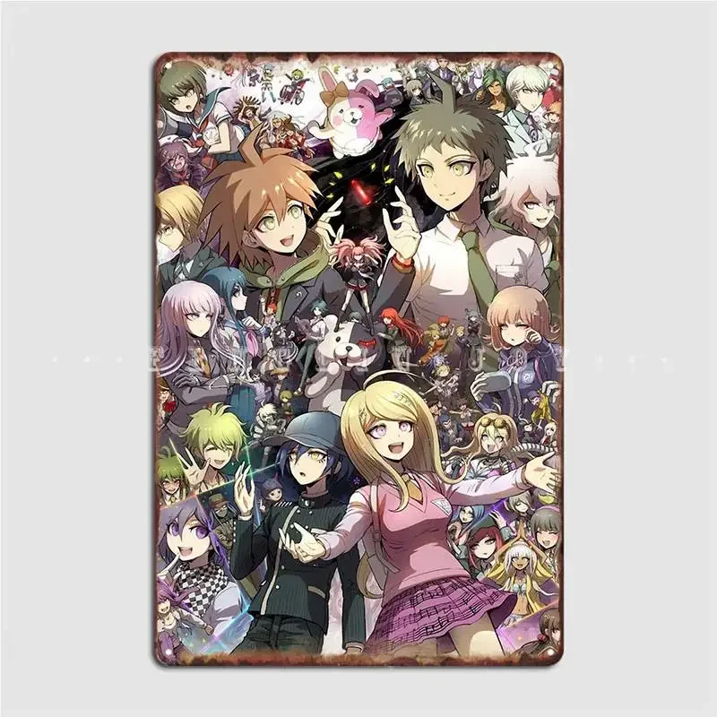 Danganronpa Makato Hajime Kaede Nagito Metal Sign Cinema Living Room Wall Wall Decor Designing Tin Sign Poster