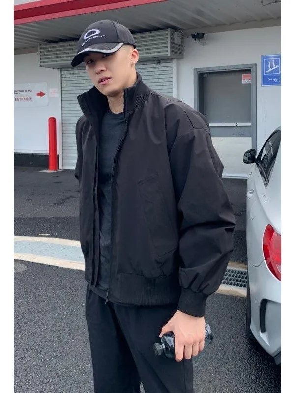 Cleanfit Men's Short Workwear Jacket Autumn Three-Proof Stand Collar Windbreaker American Pilot Coat Loose Fit Oxford Fabric