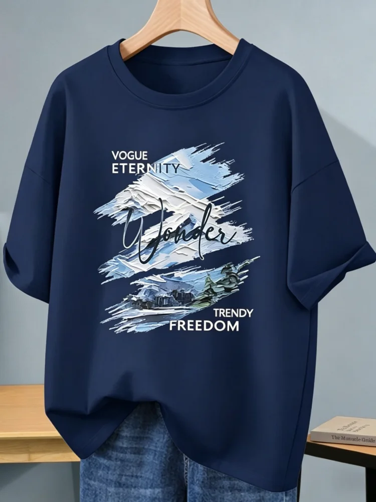 

Men's Summer Loose Fit Casual Sports T-Shirt, Fashion Cartoon Graphic Print, Soft Breathable Round Neck Short Sleeve Top