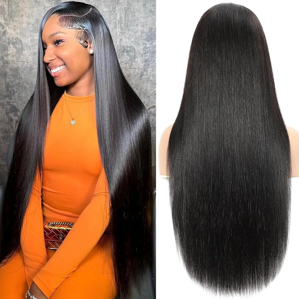 

13x4 Lace Frontal Wig 200% Density Straight Lace Front Wigs Human Hair HD Transparent Lace Wig Pre Plucked with Baby Hair
