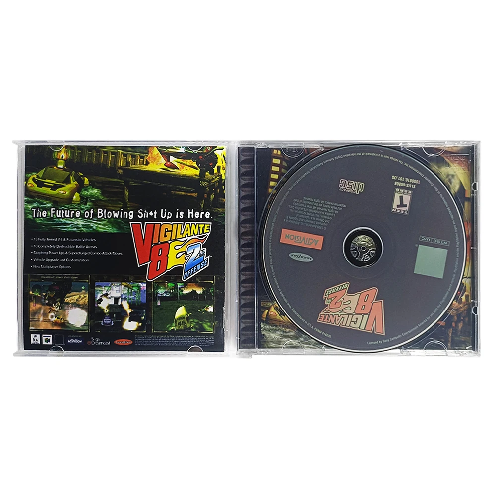 PS1 Vigilante 8:2 Disco de Jogo Modificado para Console Station 1 Retro com Driver Óptico Peças de Videogame