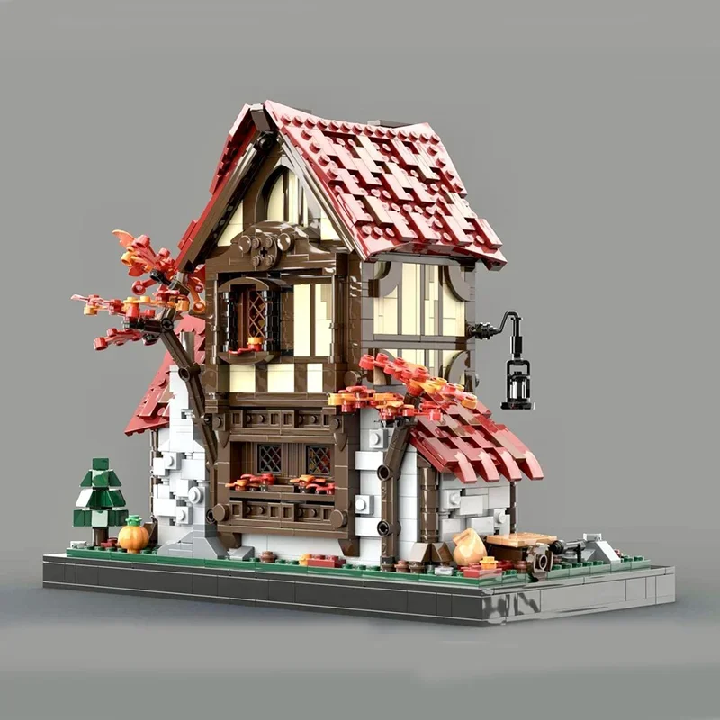 Nieuwe Moc Bouwstenen Middeleeuwse Architectuur Model Stad Bakkerij Modulaire Bouwstenen Gift Kinderspeelgoed DIY Montage Set