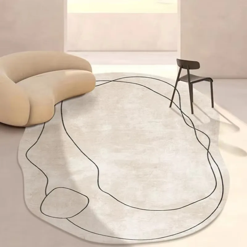 VIKAMA Minimalist-Style Custom-Shaped Art Rug for Living Rooms and Bedrooms—Noise-Reducing, Machine-Washable Home Decor
