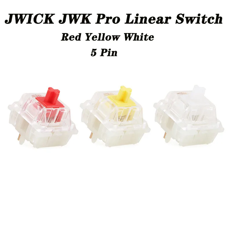 JWICK JWK Pro Switch Red Yellow White 5 Pin Linear Gameing Mechanical Keyboard Pre-Lubed 45g 62g 65g Custom Keyboard Mx Switch