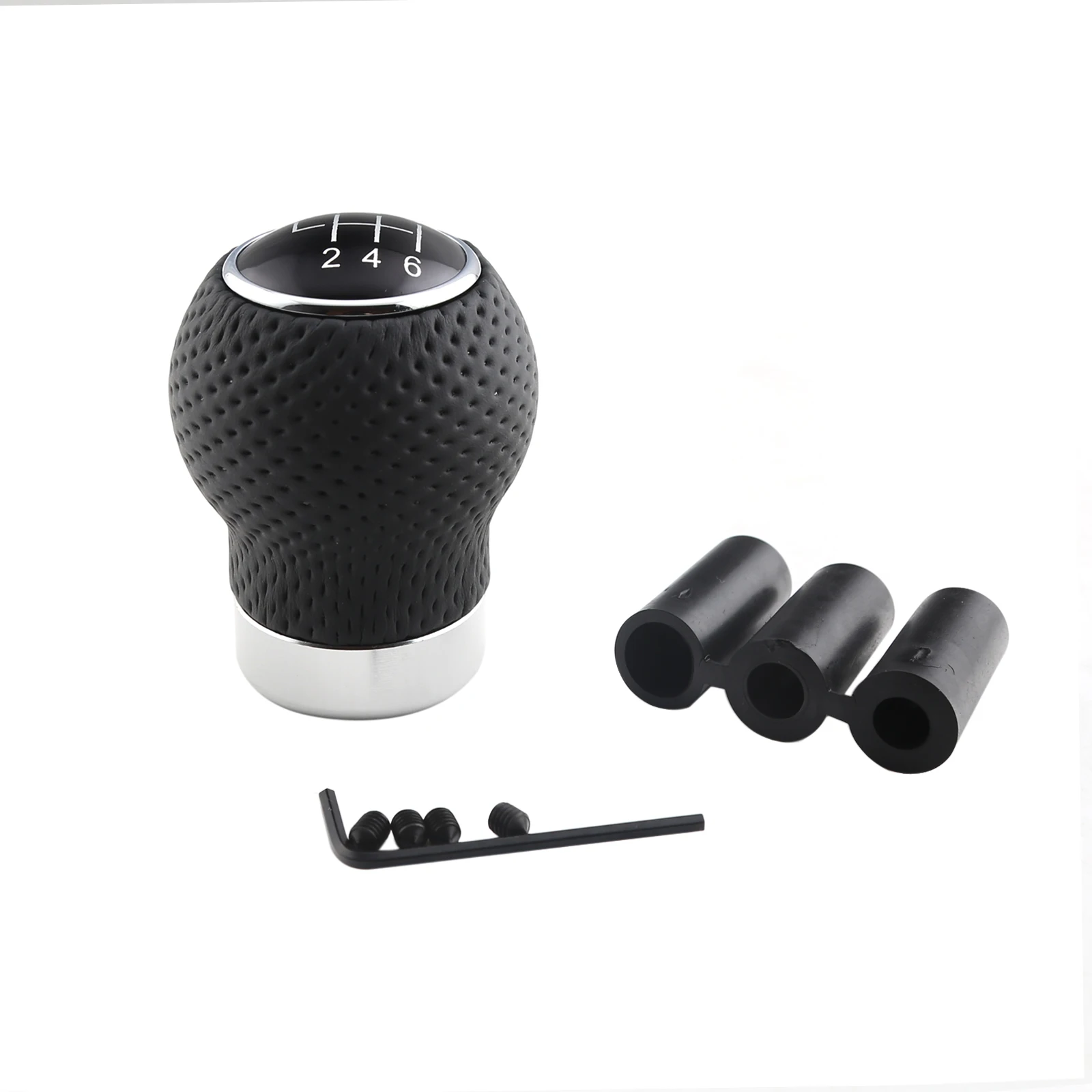 Universal Base, Black, Manual Gear Shift Knob, Car Gear Shift Knob Cover (Includes 6-Speed Gear Shift Knob)
