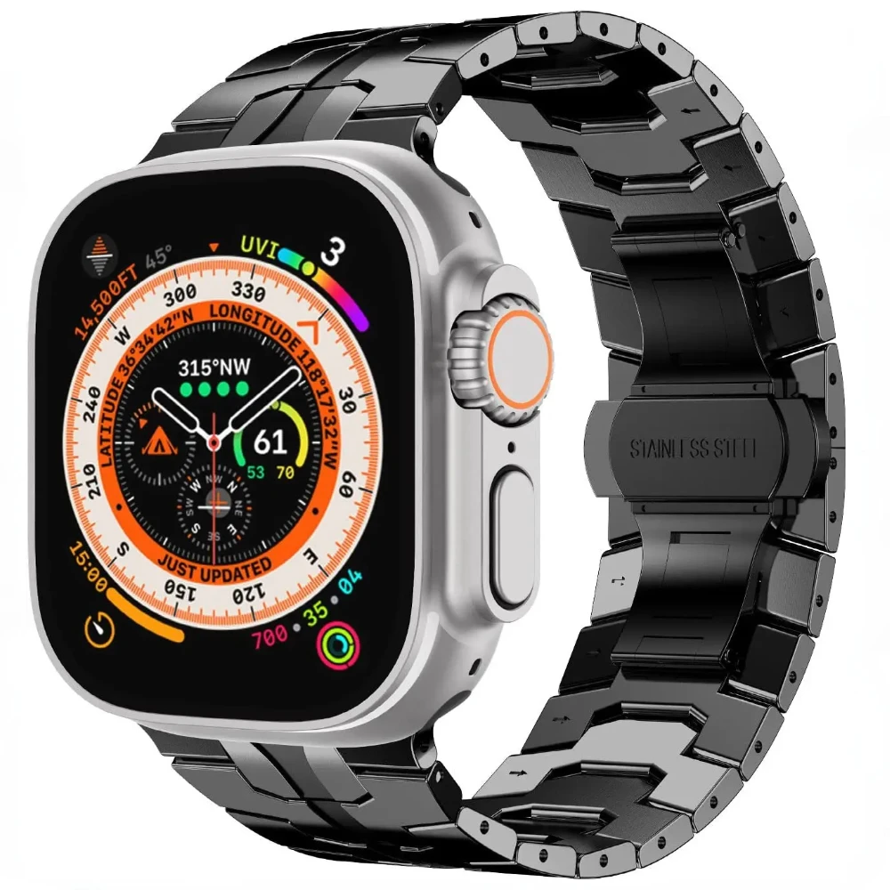 Cinturino in metallo per Apple Watch Ultra 3 2 49mm10 11 46 45 41 44 40 42mm Bracciale senza cuciture cinturino iWatch 9 8 7 SE3 6 5 4 Correa