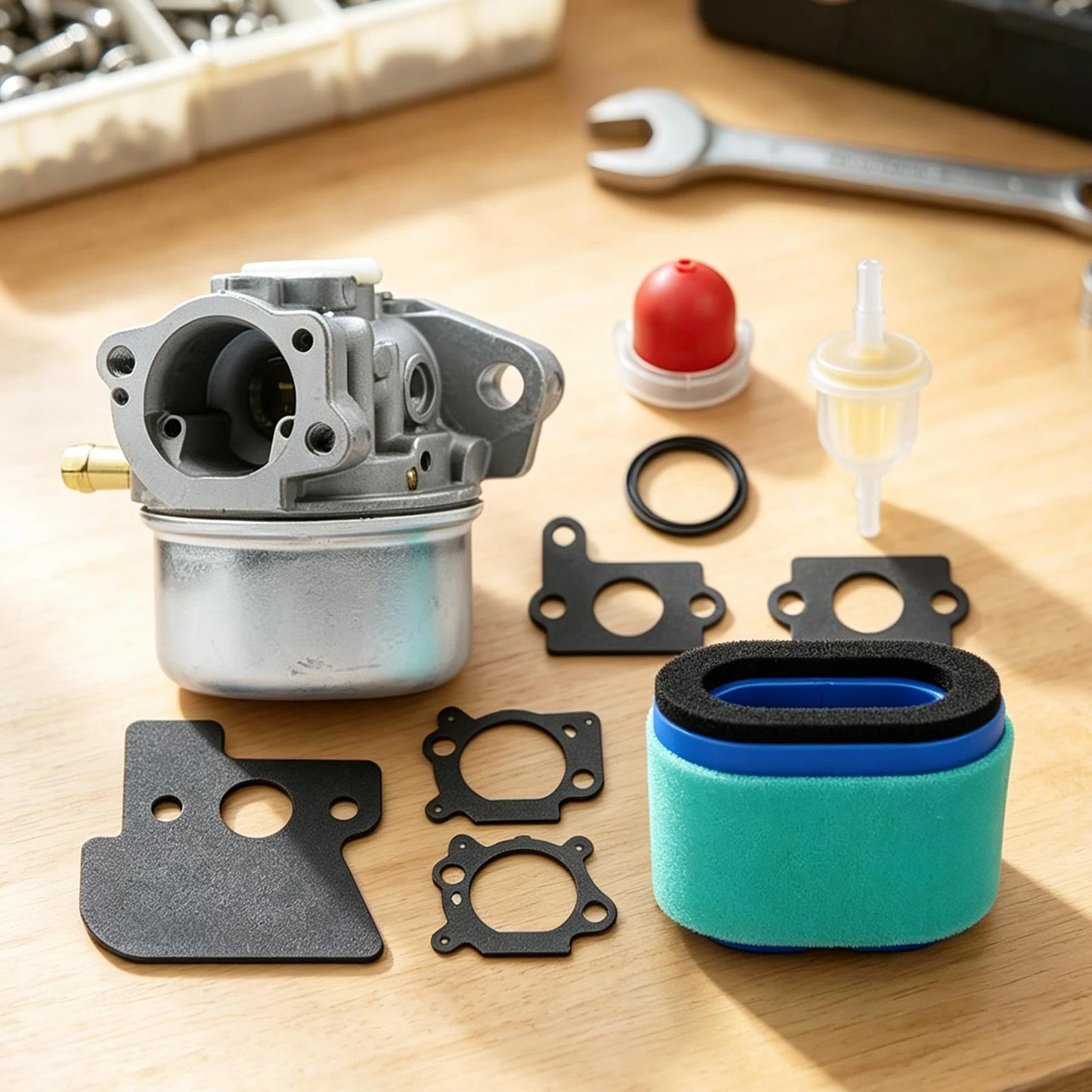 SP6213 21 Walk For Behind Lawn Mower CarFor Buretor Kit with Air Filter Fuel Filter Ignition For BulFor B Sealing Ring Gaskets