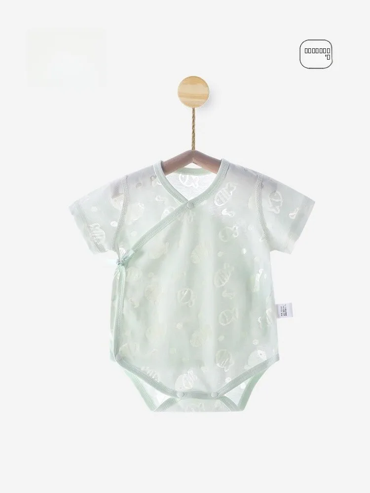 

Cute Pattern Breathable ort Sve Baby Rer Summer Comfortable Cotton Blend Sewn Diaper Cover Children's Clothing