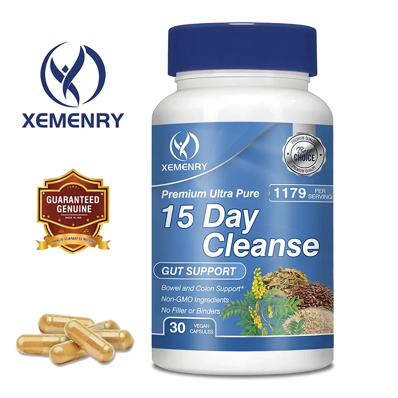 15-Day Cleansing Capsules - Supports Intestinal Health, Colon Cleansing and Detoxification, Boosts Energy, Relieves Constipation