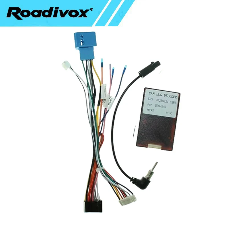 

Car 16Pin Wiring Harness Adapter Decoder For BMW E46 E39 E53 X5 3/5 Series Android Radio Power Cable With Canbus Box