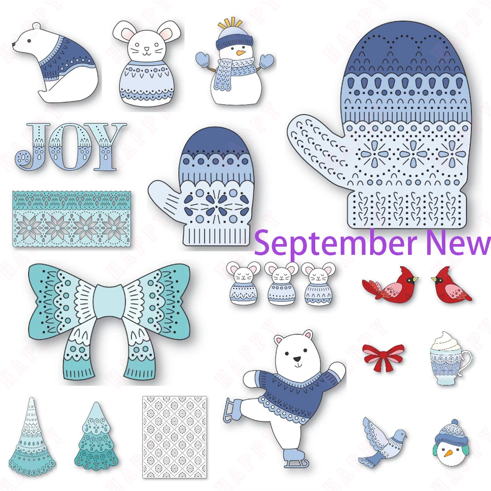 

Winter Mitten Dies Metal Cutting Dies Scrapbook Snowman Decoration Embossing Template Craft DIY Greeting Card Handmade 2025 ne