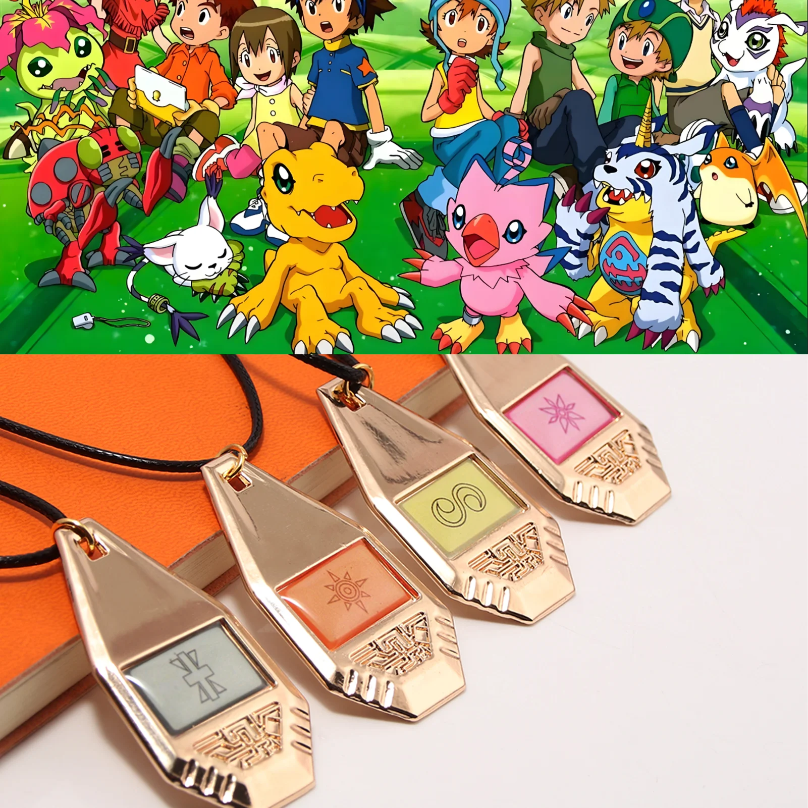 ديجمون مغامرة قلادة العلامة و كريست شعار Digivice شارة قلادة قلادة الوحش الرقمي تطور مجموعة هدية #4