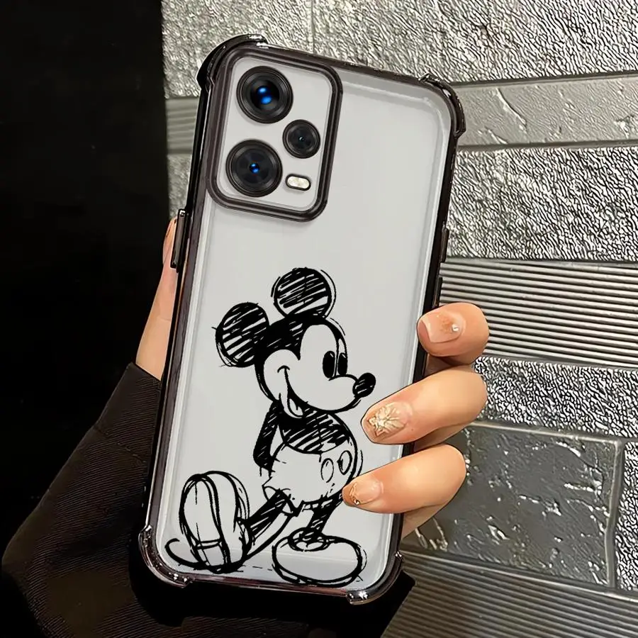 Capa para redmi note 10s 9s 10 lite 11 12 13 11s 14 pro plus capa de telefone macia disney minnie mickey