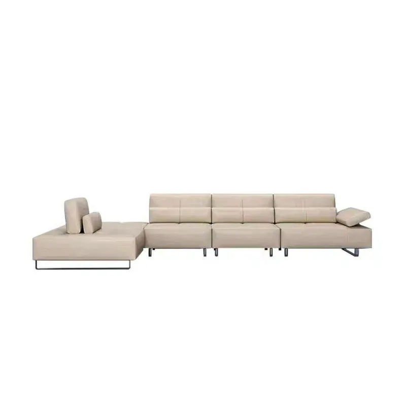 Minimalist all-cowhide sofa Modern simple living room module combination function sofa
