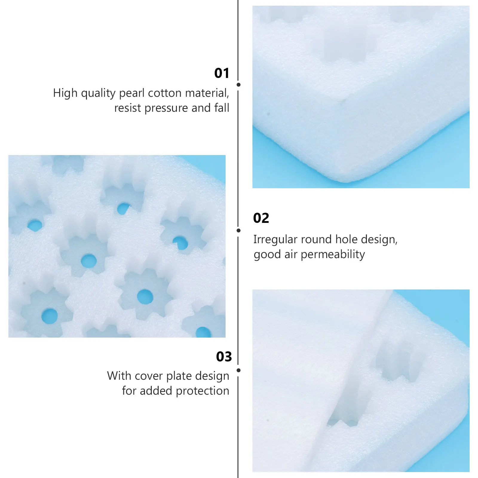 

4pcs Egg Tray 20 Grids Shockproof Pearl Cotton 210x255x75mm Lid Storage Holders Household Supermarket Refrigerator Containers