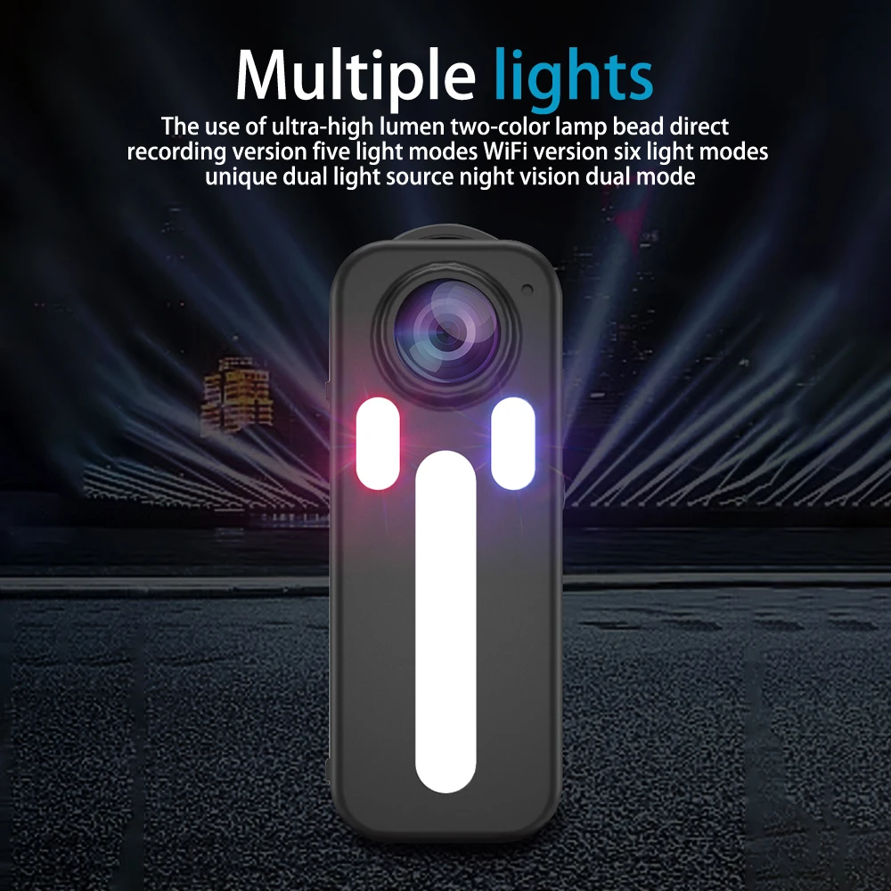 Mini Body Camera HD 1080P Night Vision Dual Flash Magnetic Back Clip Recorder Mini Camera Recorder Long Battery Life Camera