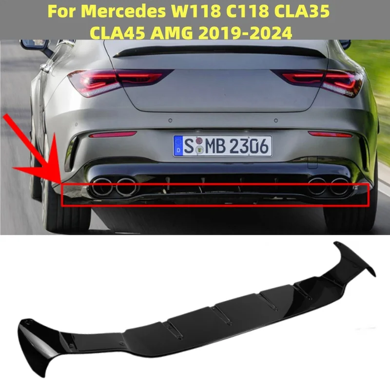 

for Mercedes Benz W118 C118 CLA35 CLA45 AMG Line 2019-2024 Rear Bumper Splitter Lip Body Kit Diffuser Cars Styling Accessories