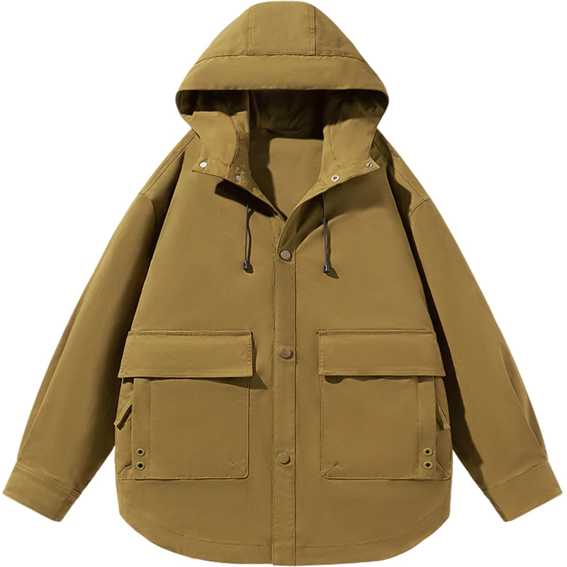 Casual Hooded Men's Workwear Jacket Spring Autumn Winter Fashionable All-Match Midweight Loose Fit Male Outerwear Coat