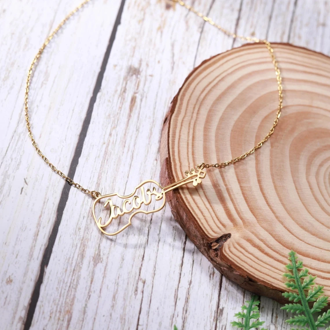 تخصيص اسم الغيتار قلادة قلادة سوار طقم مجوهرات للرجال النساء زوجين الفولاذ المقاوم للصدأ مجموعة شخصية عازف الجيتار هدية