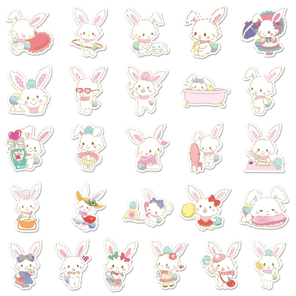 Pegatinas de Graffiti de Sanrio Rabbit Wishmemell, 10/30/50 piezas, decoración para portátil, cuaderno, teléfono, diario, papelería, Juguetes