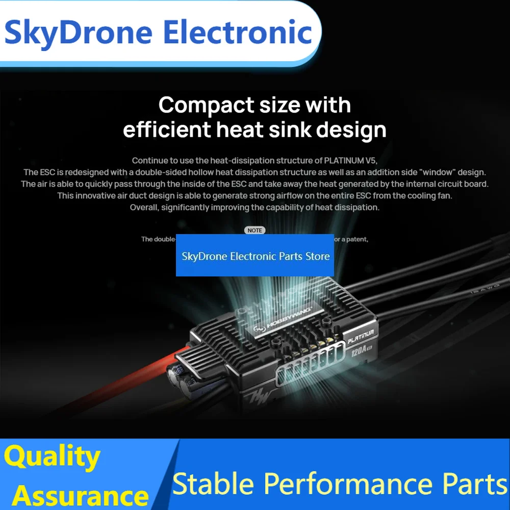 SkyDElHobbywing Platinum V5 120A Brushless ESC 3-6S Lipo With BEC Design Electronic Speed Controller For RC Aircraft&Helicopter