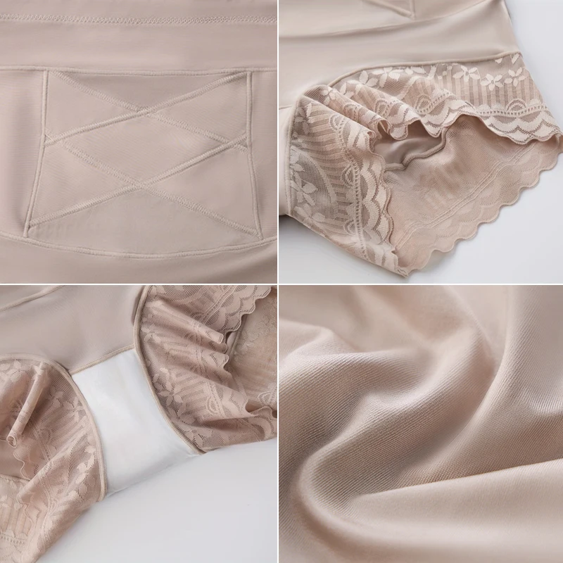 Aishang Mutandine modellanti per il controllo della pancia in pizzo Vita alta Biancheria intima dimagrante incrociata Pantaloncini modellanti per il corpo senza cuciture per il sollevamento del sedere
