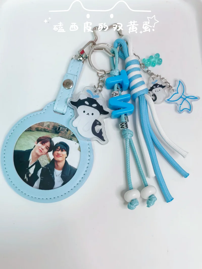 Handmade Gmmtv Thai Star Taynew POLCASAN Dark Blue Kiss Bag Decoration Accessories Bag Pendant Keychain