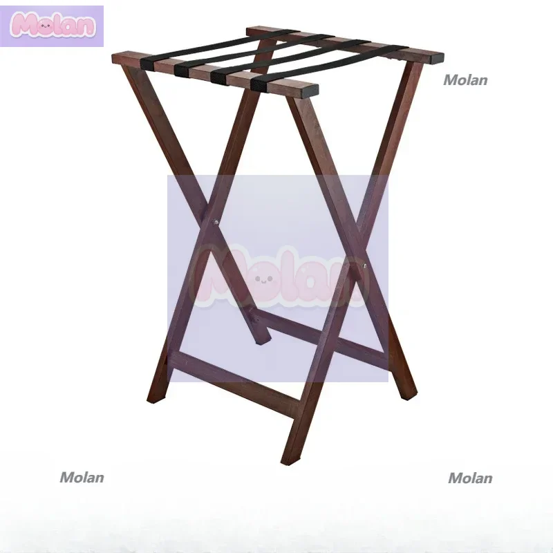

Hotel rack Stainless steel luggage Folding Isolation hotel room luggage Solid wood shelf manufacturer