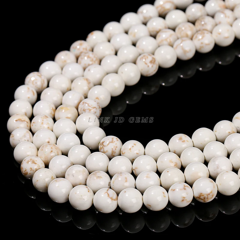 Wholesale Natural Stone Magnesite Beads Round Loose Spacer Beads for Jewelry Making Accessory DIY Bracelet Necklace 15