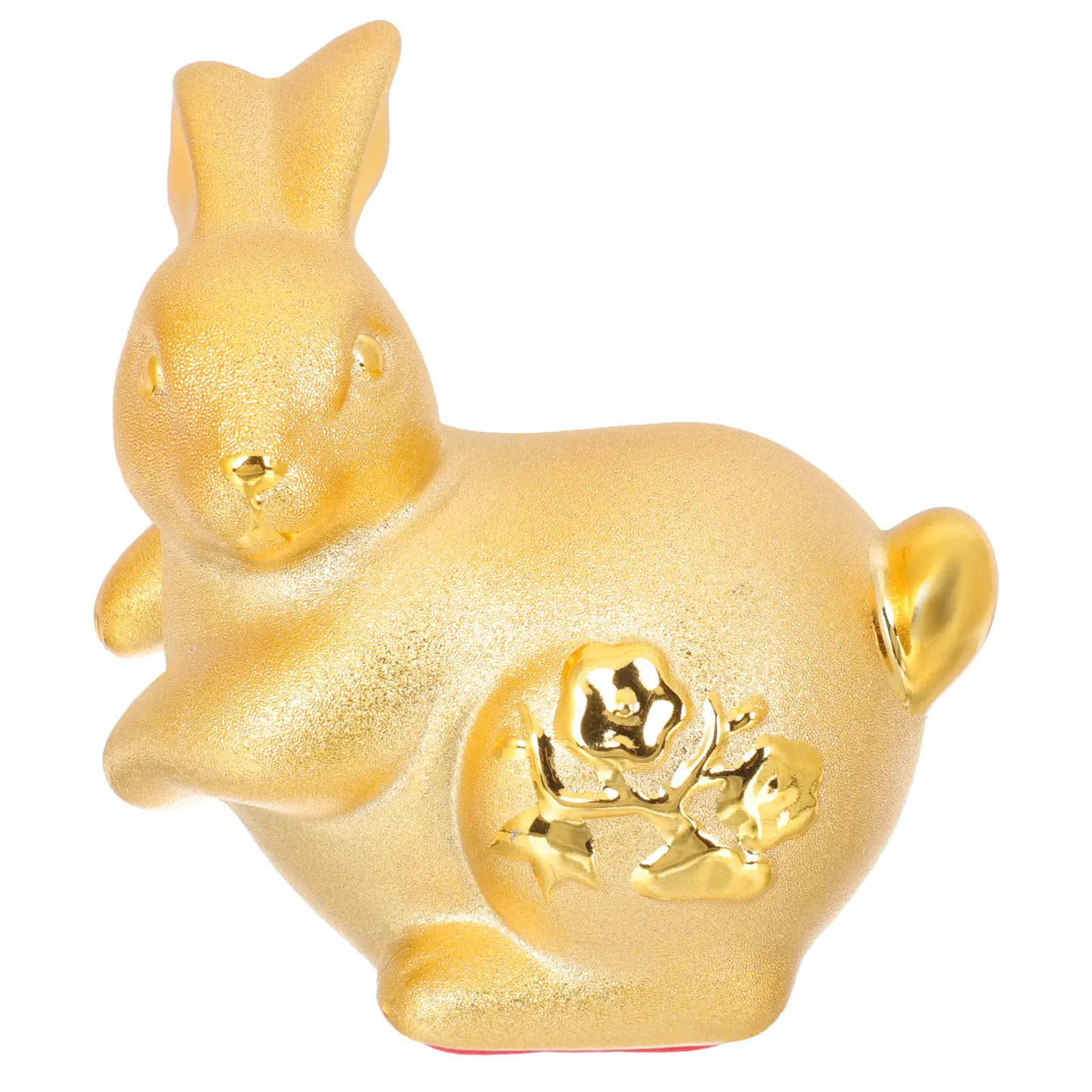 Rabbit Statue Cartoon Desktop Decoration Prime Glazed Pottery Rabbit Ornament New Year Easter Home Office Bar Decor