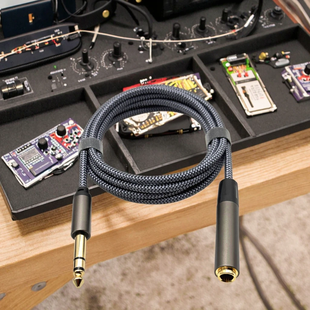 6.35 mm TRS Male To Female Audio Extension Cable For Amplifier Mixer Electric Bass Guitar 6.35mm Extender Wire 0.5/1/2/3/5M Long