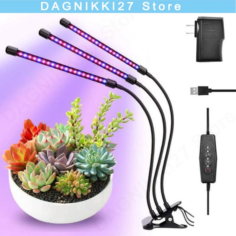 

3-HEAD Timing USB LED Plant Grow Light growing Adjustable Phyto Lamp Controller for Indooor Flower room green house V27