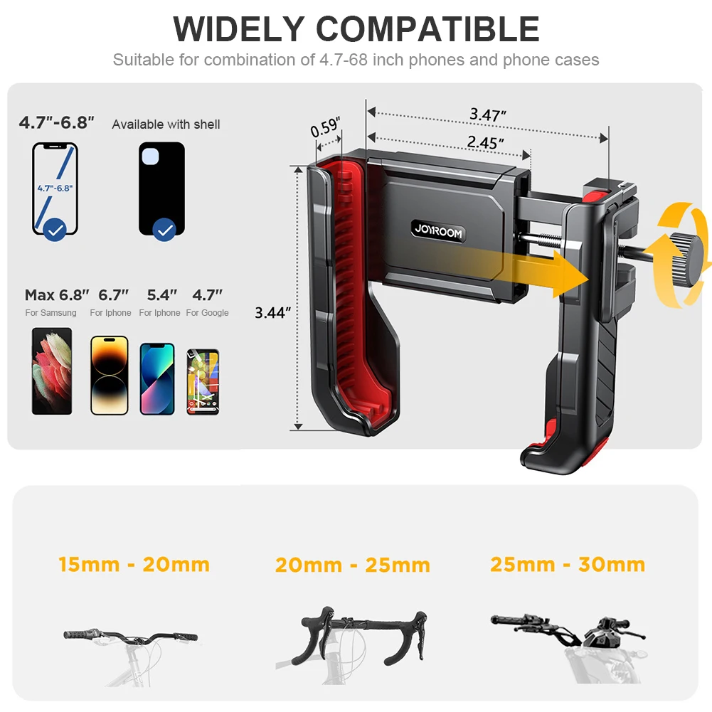 Металлическая поддержка велосипедного телефона, противоударная поддержка велосипедного телефона, управление одной рукой, кронштейн для телефона на мотоцикл для мобильного телефона 4,7-7 дюймов