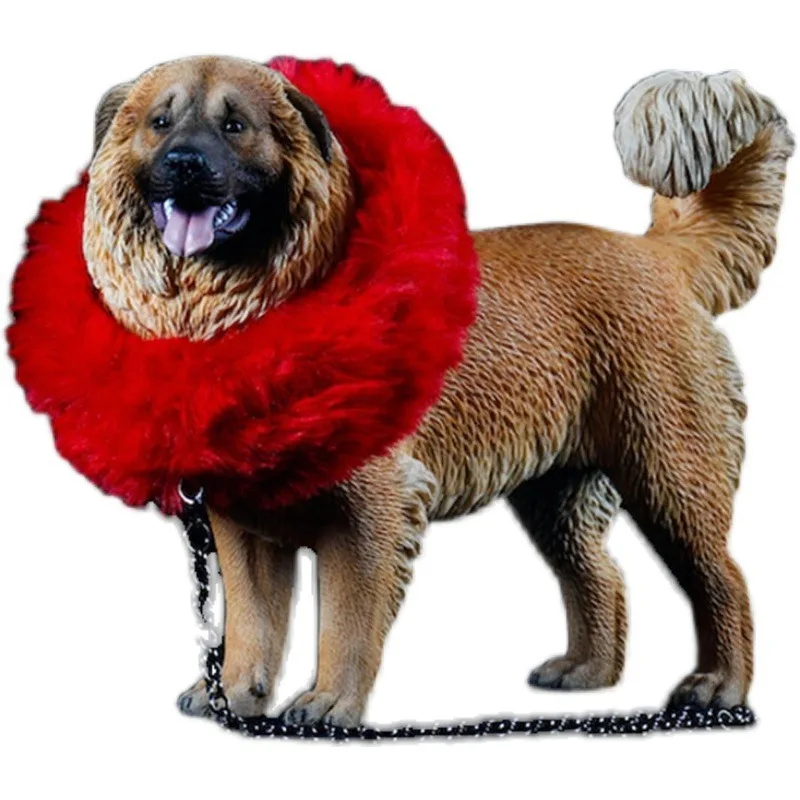 Simulated Caucasian Shepherd Dog Model Giant Dog Resin Ornament Can be equipped with military and human mold play blind box
